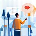 Illustration of making a decision based on data